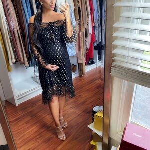 ASOS Queen B Black & Gold Maternity Dress